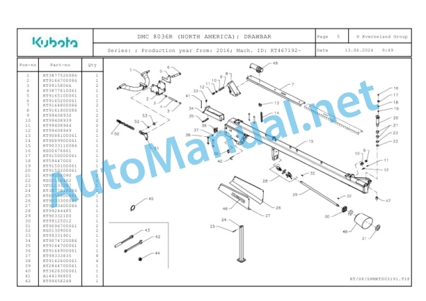 Kubota DMC 8036R (NORTH AMERICA) Parts Manual PDF-2