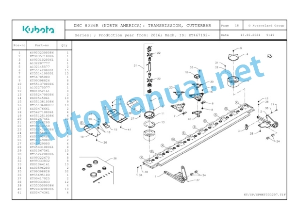 Kubota DMC 8036R (NORTH AMERICA) Parts Manual PDF-4