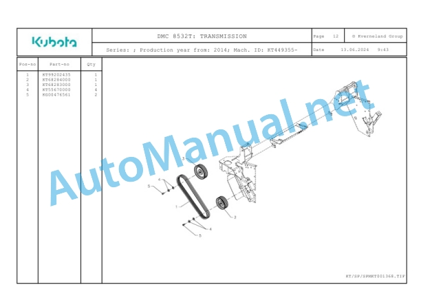 Kubota DMC 8532T Parts Manual PDF-3