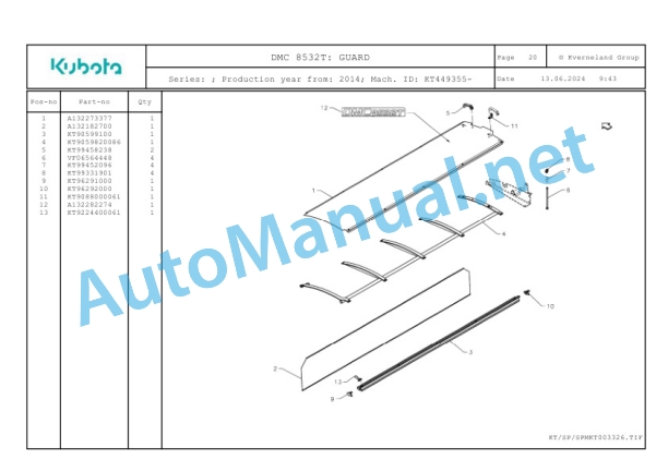 Kubota DMC 8532T Parts Manual PDF-4