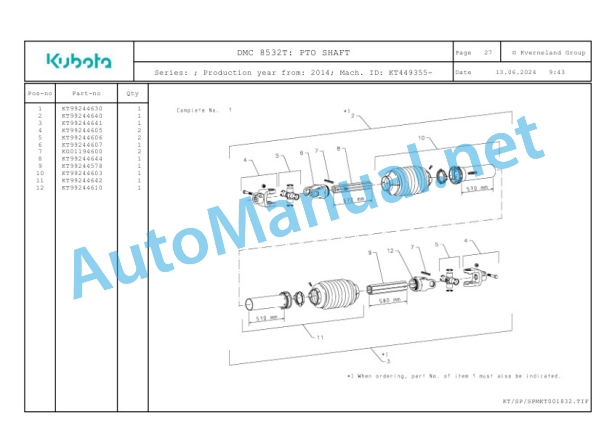 Kubota DMC 8532T Parts Manual PDF-5