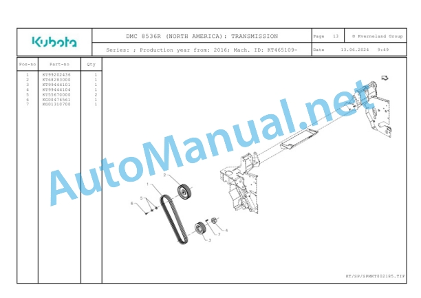 Kubota DMC 8536R (NORTH AMERICA) Parts Manual PDF-3