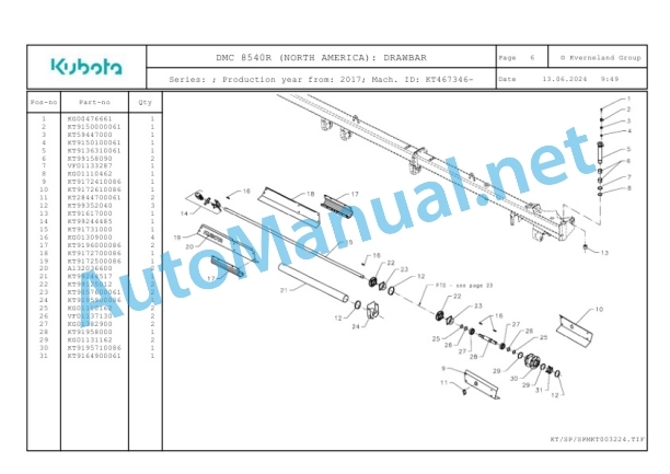 Kubota DMC 8540R (NORTH AMERICA) Parts Manual PDF-2