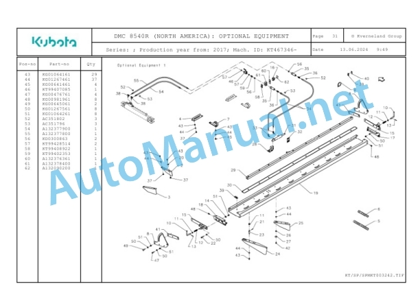 Kubota DMC 8540R (NORTH AMERICA) Parts Manual PDF-5