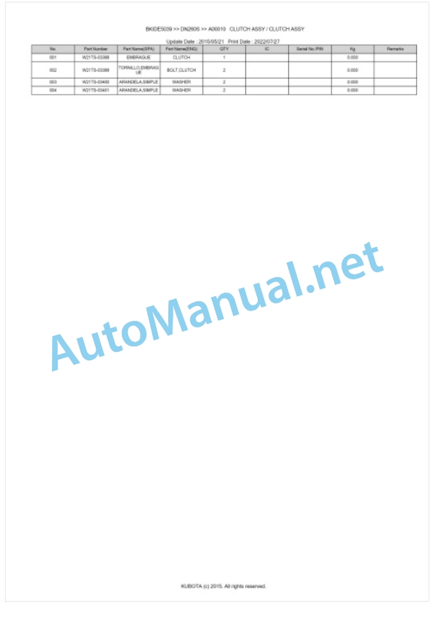 Kubota DN260S Parts Manual PDF-5