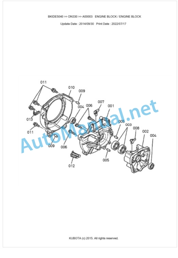 Kubota DN330 Parts Manual PDF-2