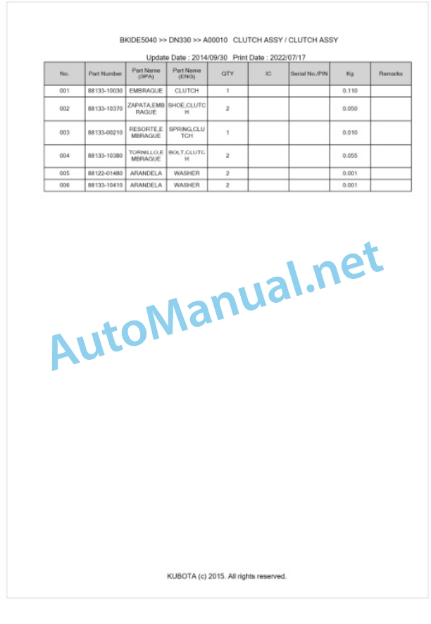 Kubota DN330 Parts Manual PDF-5