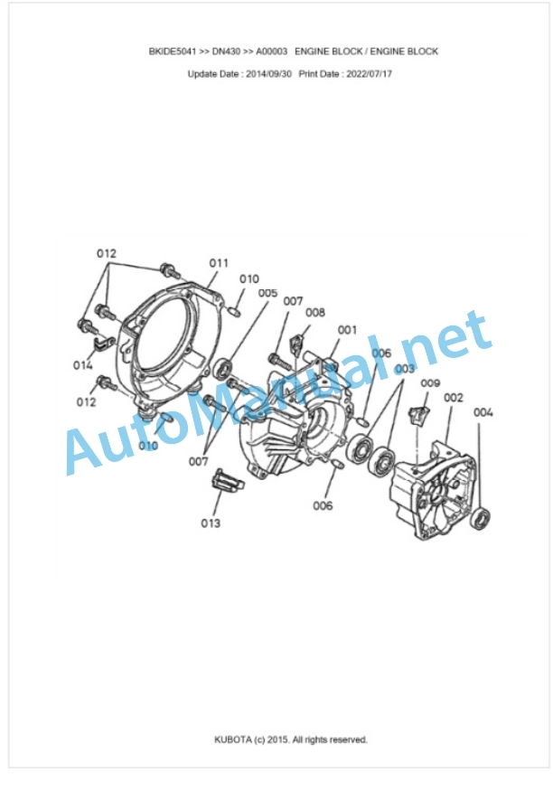 Kubota DN430 Parts Manual PDF-2