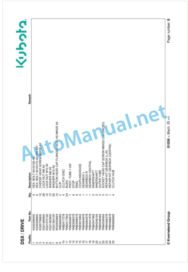 Kubota DSX Parts Manual PDF-2