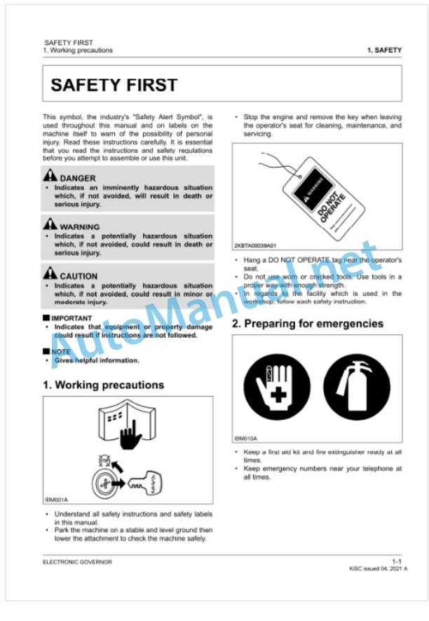 Kubota Electric Governor Diesel Engine Workshop Manual PDF-2