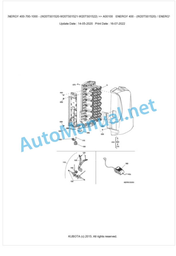 Kubota ENERGY 400-700-1000 Parts Manual PDF DE5142-2