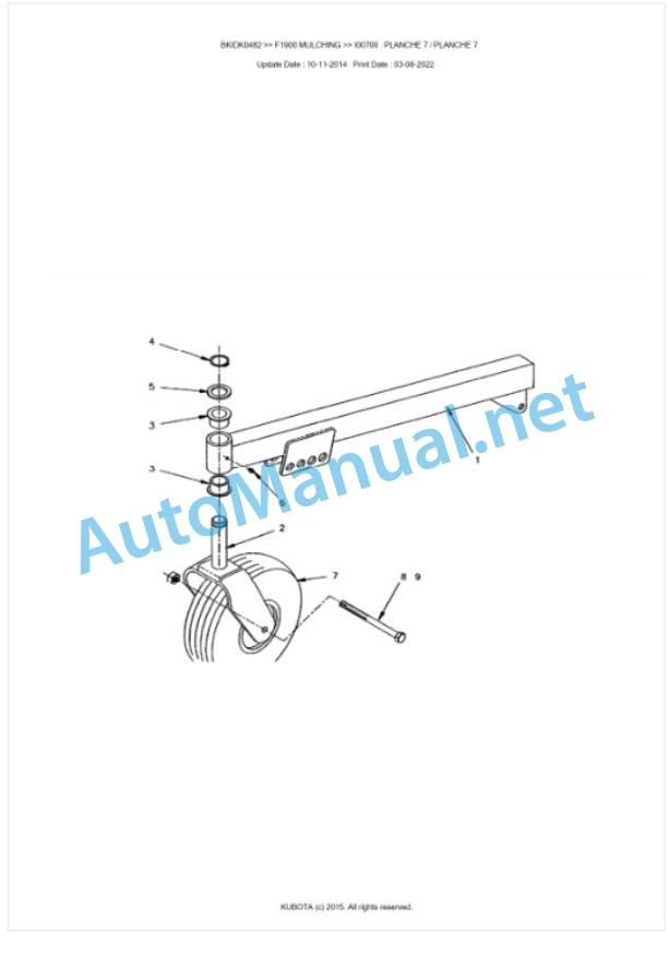 Kubota F1900 MULCHING Parts Manual PDF BKIDK0482-5