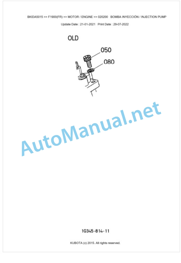 Kubota F1900 Parts Manual PDF BKIDA5015 FR-2