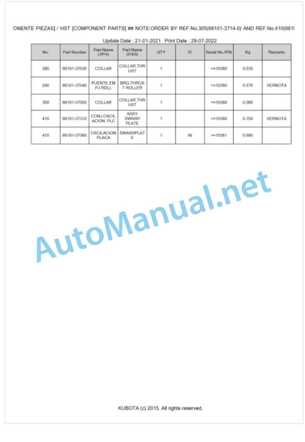 Kubota F1900 Parts Manual PDF BKIDA5015 FR-4