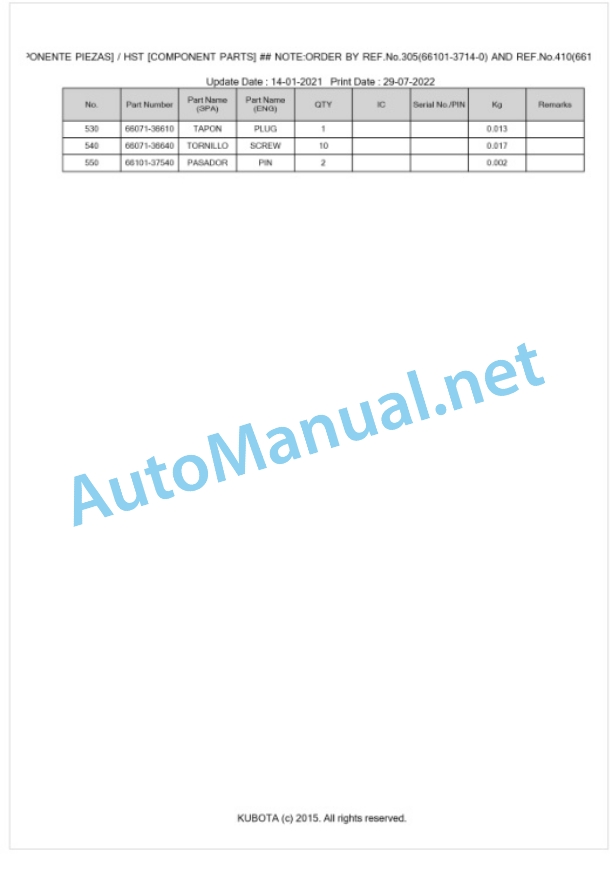 Kubota F1900E Parts Manual PDF BKIDA0417 FR-4