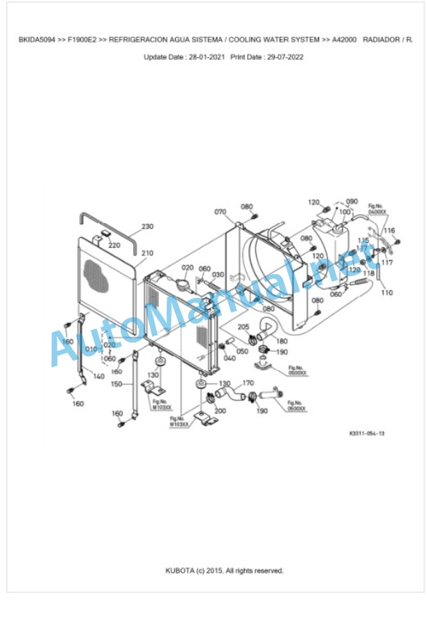 Kubota F1900E2 Parts Manual PDF BKIDA5094-3