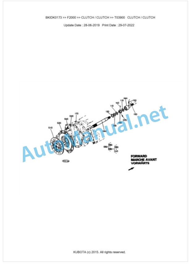 Kubota F2000 Parts Manual PDF BKIDK0173-3