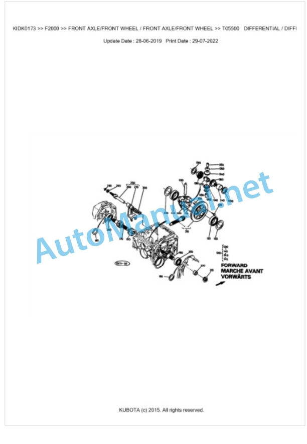 Kubota F2000 Parts Manual PDF BKIDK0173-4