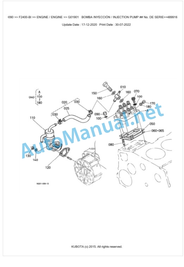 Kubota F2400-BI Parts Manual PDF BKIDA0090-2