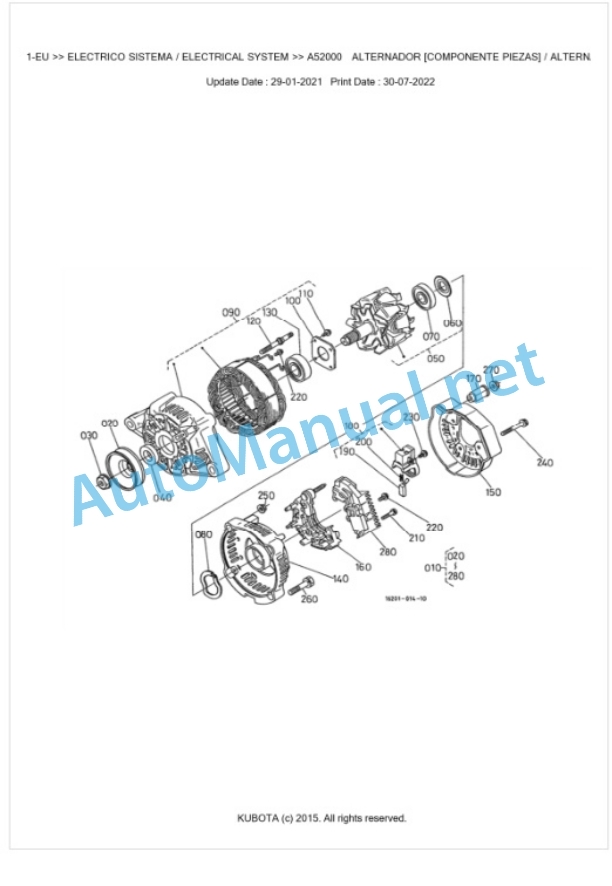 Kubota F251-EU Parts Manual PDF BKIDA5218-3