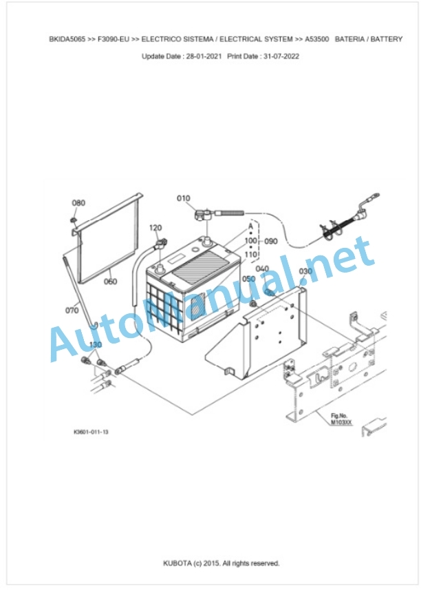 Kubota F3090-EU Parts Manual PDF BKIDA5065-3