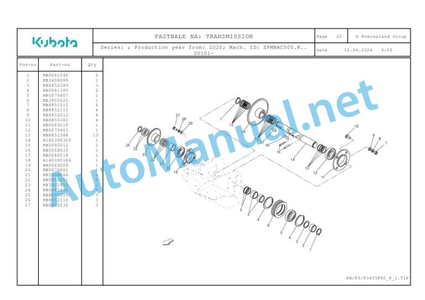 Kubota FASTBALE NA Parts Manual PDF-2