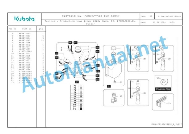 Kubota FASTBALE NA Parts Manual PDF-4