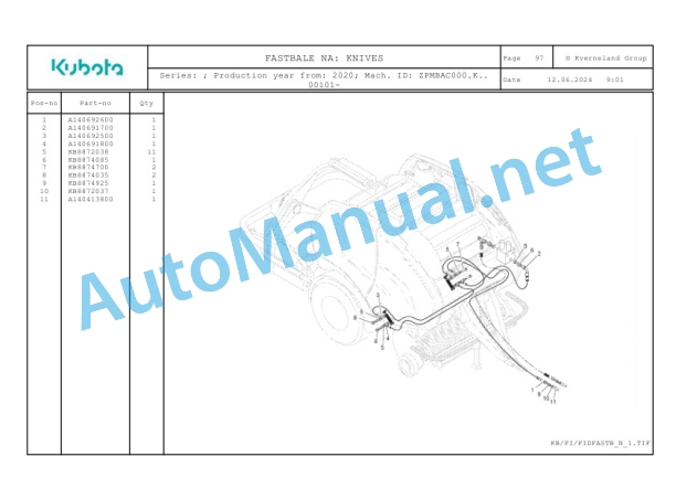 Kubota FASTBALE NA Parts Manual PDF-5