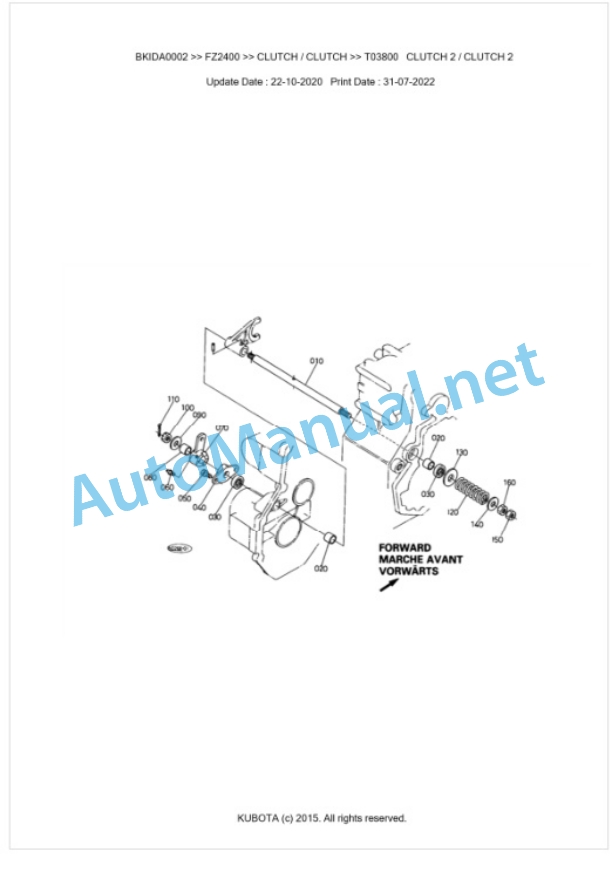 Kubota FZ2400 Parts Manual PDF BKIDA0002-3