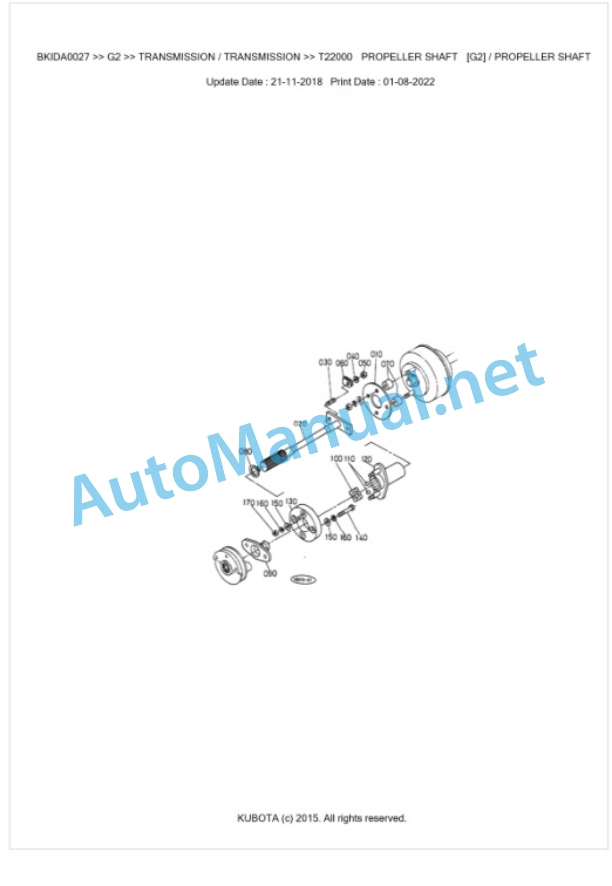 Kubota G2 Parts Manual PDF BKIDA0027-4