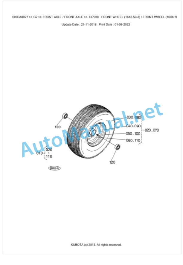 Kubota G2 Parts Manual PDF BKIDA0027-5