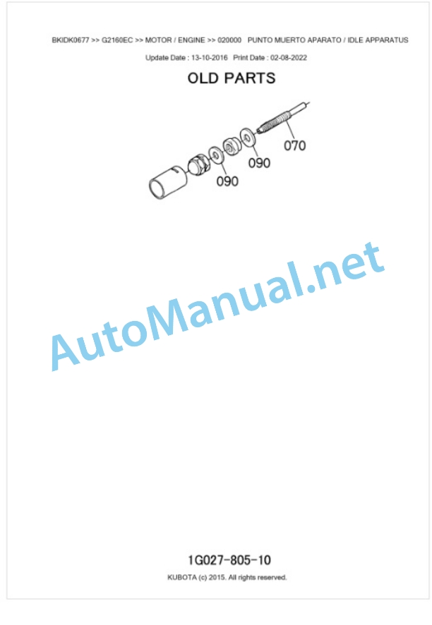 Kubota G2160EC Parts Manual PDF BKIDK0677-2