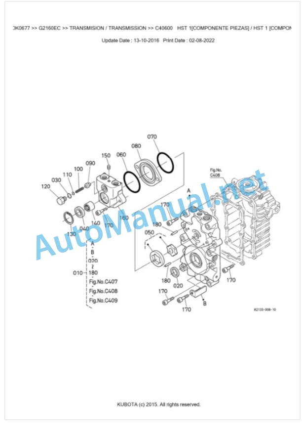 Kubota G2160EC Parts Manual PDF BKIDK0677-4