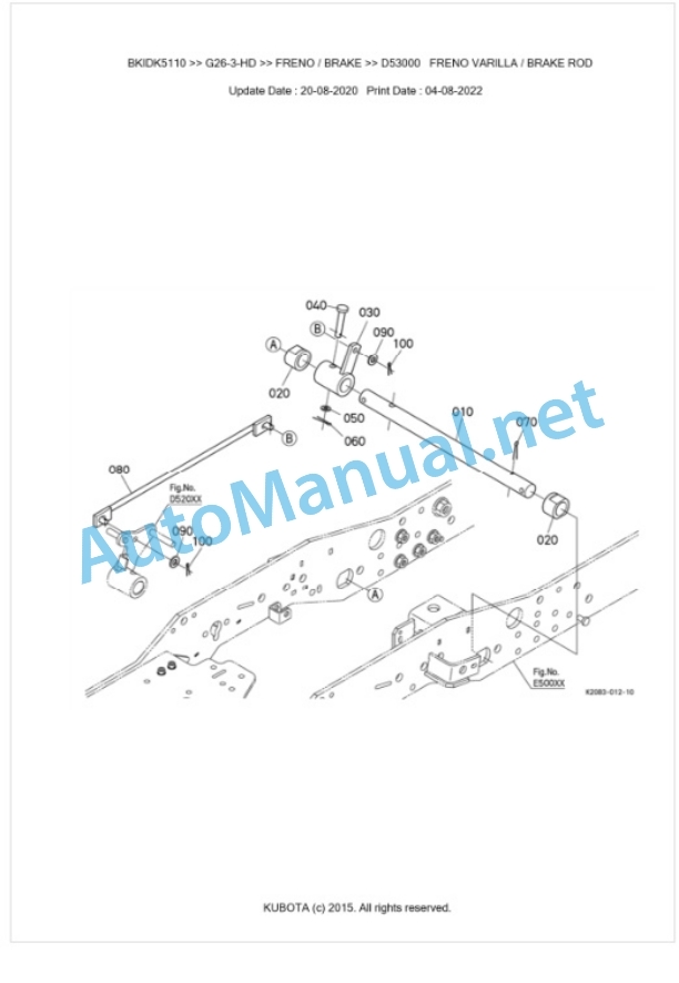 Kubota G26-3-HD Parts Manual PDF BKIDK5110-4