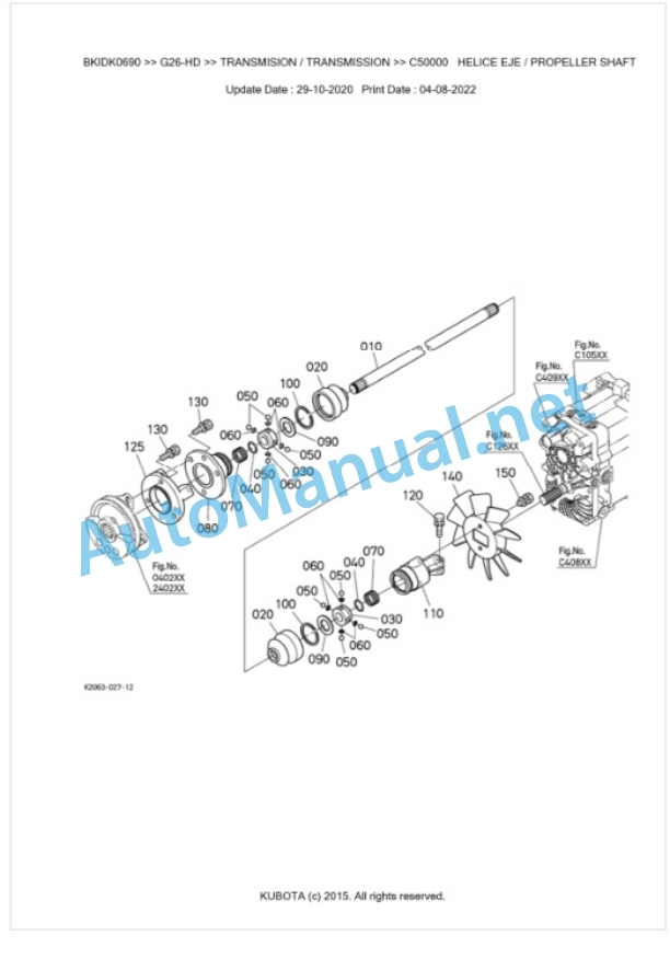 Kubota G26-HD Parts Manual PDF BKIDK0690-3