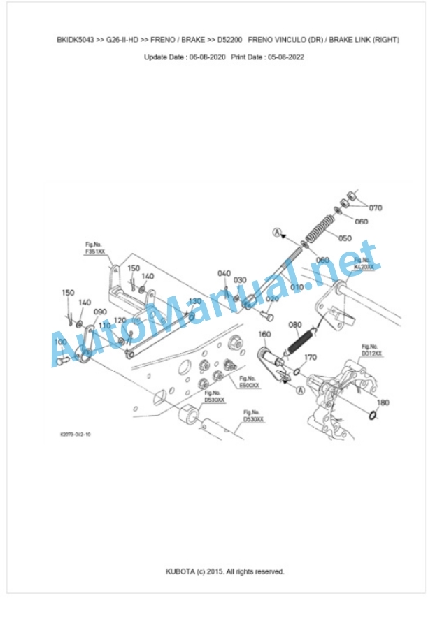 Kubota G26-II-HD Parts Manual PDF BKIDK5043-4