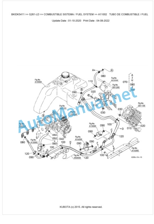 Kubota G261-LD Parts Manual PDF BKIDK5411-2