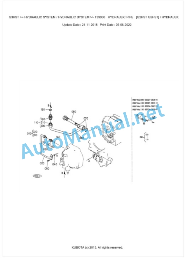 Kubota G3HST Parts Manual PDF BKIDA0029-5