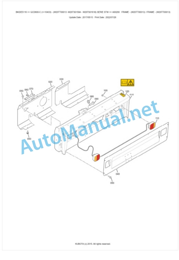 Kubota GCD600-C SERIE STW Parts Manual PDF BKIDE5116-2