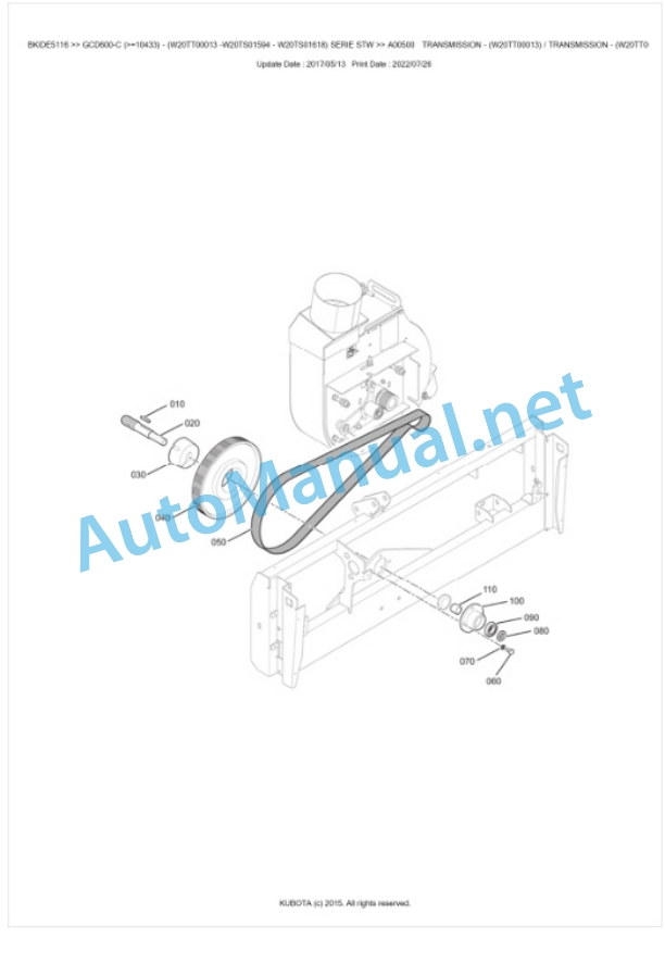 Kubota GCD600-C SERIE STW Parts Manual PDF BKIDE5116-4