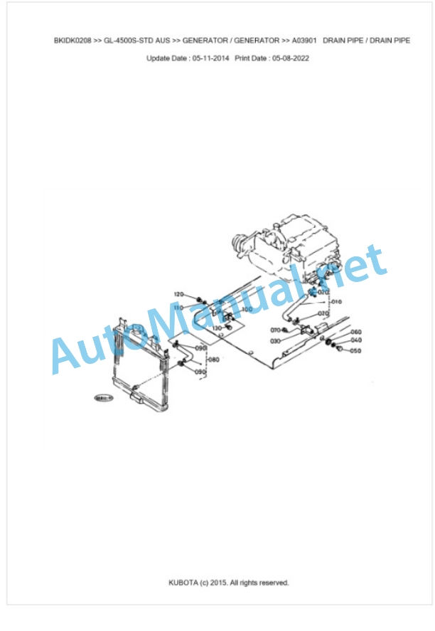 Kubota GL-4500S-STD AUS Parts Manual PDF BKIDK0208-4