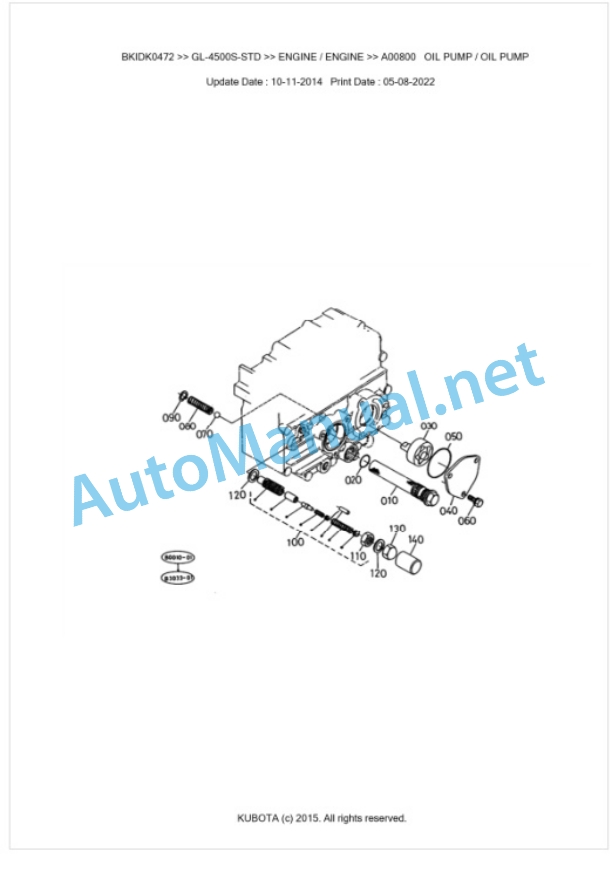 Kubota GL-4500S-STD Parts Manual PDF BKIDK0472-2