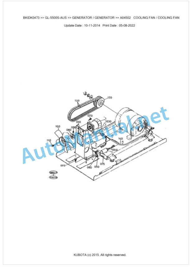 Kubota GL-5500S-AUS Parts Manual PDF BKIDK0473-5