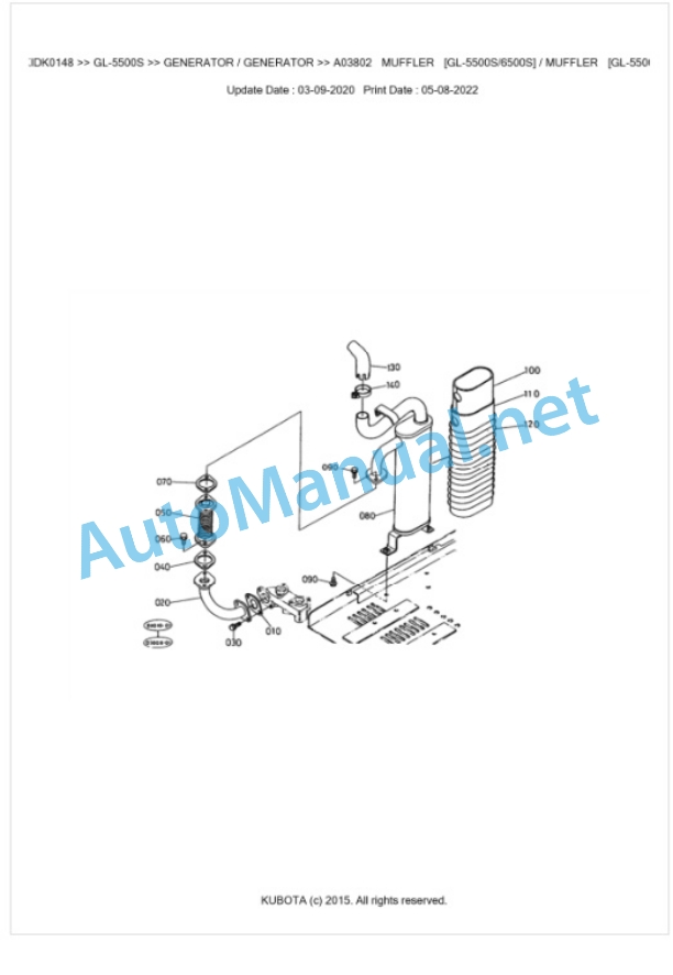 Kubota GL-5500S Parts Manual PDF BKIDK0148-4