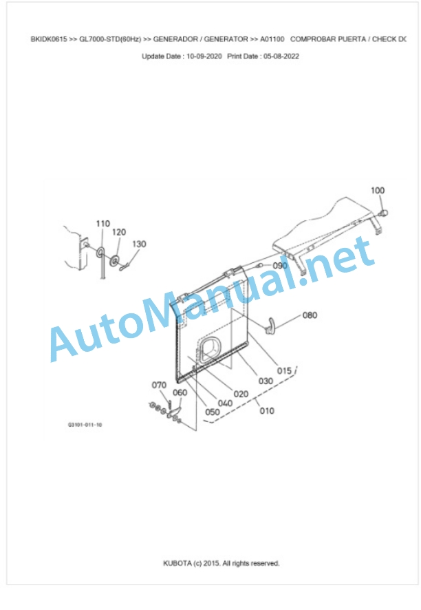 Kubota GL7000-STD(60Hz) Parts Manual PDF BKIDK0615-5