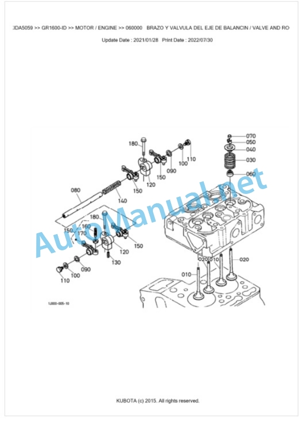 Kubota GR1600-ID Parts Manual PDF BKIDA5059-3