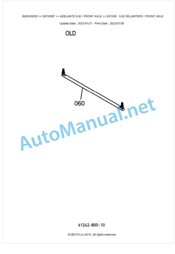 Kubota GR1600F Parts Manual PDF BKIDA5050-5