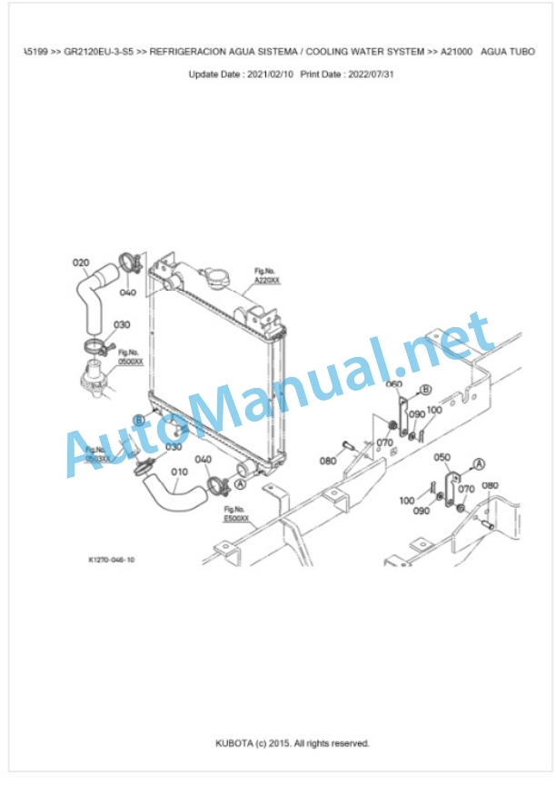 Kubota GR2120EU-3-S5 Parts Manual PDF BKIDA5199-3