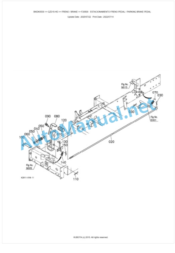 Kubota GZD15-HD, GZD15-LD Parts Manual PDF BKIDK0530-4