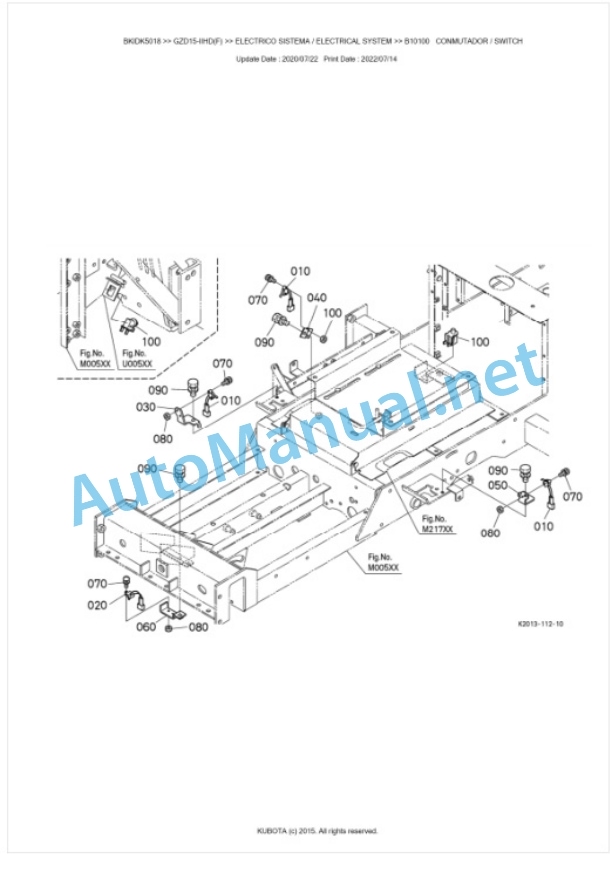 Kubota GZD15-IIHD(F) Parts Manual PDF BKIDK5018-3